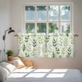 thumbnail image 3 of Green Leaves Tier Curtains 24 Inch Length, Summer Botanical Farmhouse Leaf Watercolor Cafe Short Curtains for Bathroom Over Sink, Small Kitchen Curtain Light Filtering Drapes 2 Panels 27.5"Wx24"L, 3 of 8