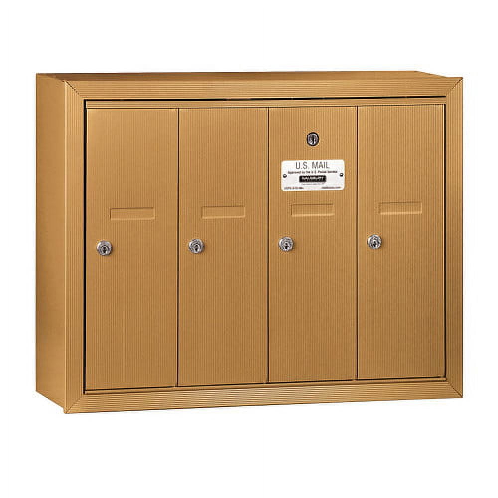 Salsbury Industries 3504SSU Vertical Mailbox - 4 Doors - Sandstone - Surface Mounted - USPS Access