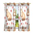 thumbnail image 6 of Yayeee Window Curtains Set of 2 for Living Room Light Filtering 63"x42", Capybara Heart Pattern, 6 of 7