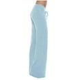 thumbnail image 4 of CENGNIAN No Boundaries Women's and Women's Plus Drawstring Flare Yoga Pants,Pull On Baggy Sweatpants For Women,Ladies Butt Lift Joggers with Pockets,Sky Blue,Size M, 4 of 9