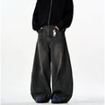 thumbnail image 5 of Mrmall Mens Baggy Loose Fit Jeans Wide Leg Long Jeans Vintage Y2K Hip Hop Denim Jeans Streetwear, 5 of 6