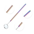 thumbnail image 3 of Unique Bargains 1 Pc Round Pattern Lash Mirror Stainless Steel Multicolor, 3 of 5