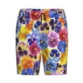 thumbnail image 4 of Easygdp The Garden Tricolor Pansy Flower Men's Short Pajama Pants, Sleep Shorts, Household Pants, Casual Pants with Pockets - Medium, 4 of 9