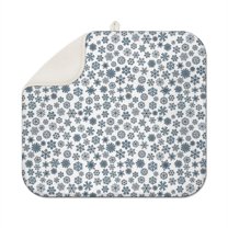 Blue Christmas Snowflake Pattern Dish Drying Mat for Kitchen 1 Pack, Ultra Absorbent Microfiber Dishes Drainer Mats,16x18in(41x46cm)