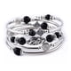 thumbnail image 4 of Pulsera envolvente de piedra de ojo de tigre natural/turquesa con múltiples capas de piedra natural circular, 4 of 7