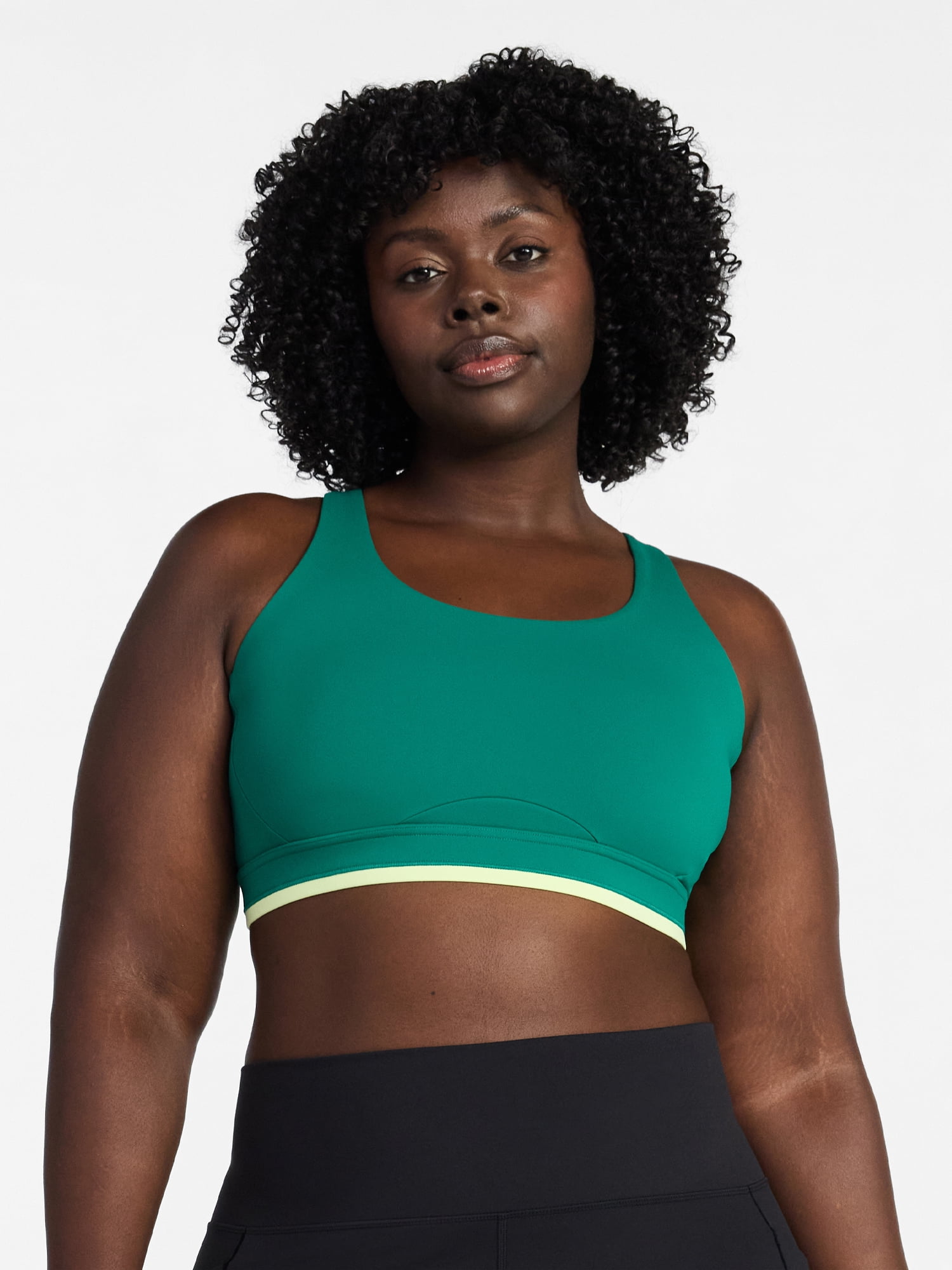 Avia Women's Medium Support Open Back and Contrast Tipping Sports Bra, XS-XXXL