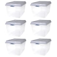 thumbnail image 1 of Hefty 72 Qt Hi-Rise Stackable Plastic Storage Bin w/Lid, 6 Pack,Quarry Gray, 1 of 9