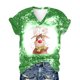thumbnail image 4 of Pntutb Mujeres Casual Loose Christmas Elk Cuello en V Camisetas de manga corta Hombres Mujeres tops Pntutb Pntutb-8772, 4 of 6