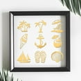 thumbnail image 5 of 9pcs 1.6x1.6 Inch Summer Theme Stickers Coconut Trees Stickers Self Adhesive Gold Metal Stickers Shells Anchor Metal Stickers for Scrapbooks DIY Crafts Phone Decoration, 5 of 9