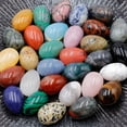 thumbnail image 3 of Xiao Hua 10 huevos de Pascua de piedra natural blanca de 30 mm, decoración de piedra natural no porosa, accesorios de decoración hechos a mano., 3 of 5