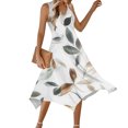 thumbnail image 7 of Womens Casual Tank Dress Floral Sleeveless Summer Midi Dress Asymmetrical Hem Vacation Beach Outfit, 7 of 7
