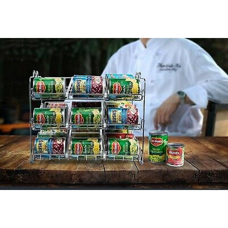 

VIRSY Food Organizer Storage 36 Cans Holder Kitchen Cabinet Pantry Shelf Rack
