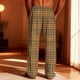 thumbnail image 4 of Ceisia Mens Plaid Pajamas Pants Elastic Waist With Pockets Sleep Soft Lounge Sleep Bottoms Brown XL Gift, 4 of 9