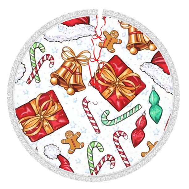 Faldas para árbol de Navidad de 48 pulgadas con texto "Merry Christmas", tapete para árbol de Navidad para vacaciones de invierno, falda para árbol de Navidad para decoraciones navideñas rústicas