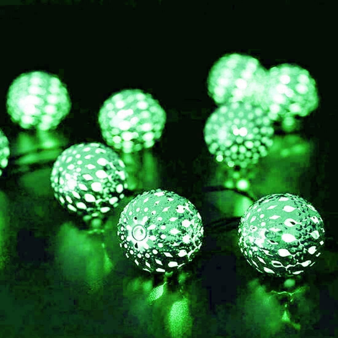 Metal Ball String Lights, Metal Ball Garden Lights 3.5M 10LED Metal Ball String Lights Indoor Outdoor Fairy Globe String Lights