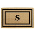 thumbnail image 1 of Nedia Home O2172S 24 x 57 in. Thin Double Picture Frame Heavy Duty Coir Door Mat, Monogrammed S - Black, 1 of 1