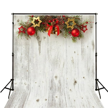 Image of MOHome 5x7ft Christmas Photography Drop Grey Wood Photography Background cloth Newborn Photography Props