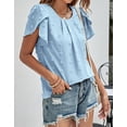 thumbnail image 3 of Alsol Lamesa V Neck T-Shirts Tops for Women Summer Ruffle Short Sleeve Polka Dot Casual Womens Shirts, 3 of 6