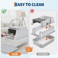 thumbnail image 4 of Stainless Steel Cat Litter Box with Lid, XL Extra Large Covered Metal Litter Box for Big Cats, Removable&Enclosed Design,Non-Stick&Odor-Resistant, Easy Clean, Includes Scoop&Litter Collecting Mat, 4 of 8