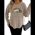 thumbnail image 3 of Suéter de Cuello Redondo Personalizado con Estampado de Leopardo y Labios Bordados para Mujer Albaricoque L, 3 of 8