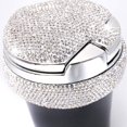 thumbnail image 4 of Cenicero de coche Bling, portavasos cilíndrico portátil sin humo con indicador de luz LED azul, accesorios de coche para mujeres, ideal para coche JM, 4 of 5