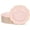 Pink Gold, variant on 48Pieces Pink Plastic Dessert Plates - 7.5inch Premium Hard Pink with Gold Rim Small Cake/Salad/Appetizer Plates Disposable for Wedding, Party, Shower & Easter