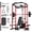 Red - Power Cage / Home Gym Package (100LB Black Plates), variant on Mikolo Power Cage with Weight Stack Multi-Function Power Rack for Home Gym, 1500LBS Squat Rack & Bench for Strength Training, 100LBS Plates Combo Black