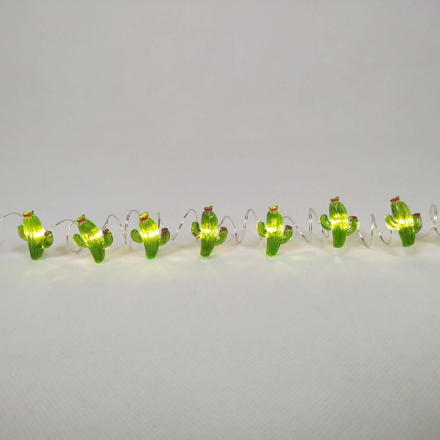 Mainstays 6ft Cactus Indoor LED Fairy String Lights with Battery Operated Automatic Timer - 18 LED Lights