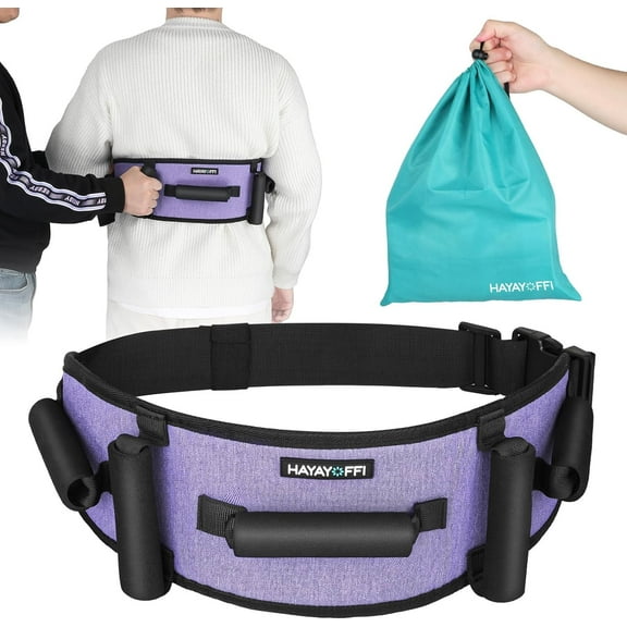 Gait Belts Transfer Belt for Seniors with Padding Handles Physical Therapy (Purple)