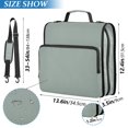 thumbnail image 3 of Haosy 3 Ring Zipper Binder with Shoulder Strap Waterproof Trapper Keeper 2 Inch D-Ring 500 Sheets Capacity, Antique Green, 3 of 8
