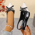 thumbnail image 4 of Women's Slingback Pumps Bow Pointed Toe Pumps with Elasticated Strap Pumps Mid Heels Evening Comfortable Dress Shoes Open Back Sandals, 4 of 9