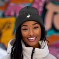 thumbnail image 4 of Dalix Ghost Life Embroidered Beanie Hat Knit Cap Cold Weather Womens in Asphalt Gray, 4 of 5