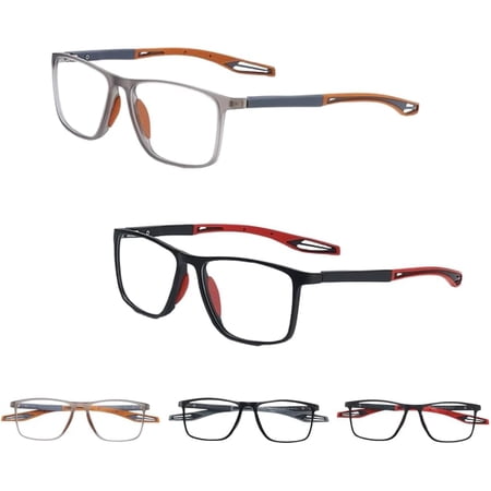 Protectivemethod Anti Blue Light Glasses, Sport Intelligent Photochromic Bifocal Glasses, High-Definition Sports Glasses, Multi Focal Reading Glasses for Women and Women (+1.0/100,Orange+Red)
