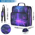 thumbnail image 3 of Water-Resistant 3-Ring Binder Organizer with Multiple Pockets Zipper Binder Bag for Office Purple Neon Waterfall, 3 of 8