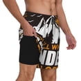 thumbnail image 3 of Picia Not All Who Wander Are Lost4 pattern Mens Swim Trunks with Compression Liner Stretch Beach Shorts Quick Dry with Zipper Pockets No-Chafing Board Shorts-Small, 3 of 9