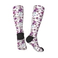 thumbnail image 4 of Fotbe Violets Flowers print Women's Men's Novelty Crew Socks Cotton Socks Knee High Socks for Walking,Running,Nurses,Pregnancy, 4 of 9