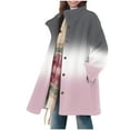 thumbnail image 2 of Ailaofu Flannel Shirt Women's Gradient Jacket Women's Casual Lapel Button Long Sleeve Windbreaker Winter Warm Jacket, 2 of 7