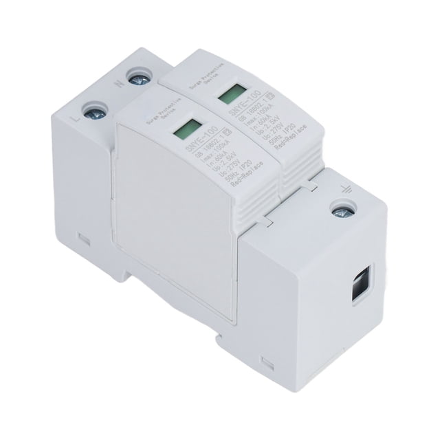 100KA Surge Protective Device, House Voltage Protector Voltage IP20 Surge Arrester Device for Distribution Box 35mm Electrical Guide Rail Installation