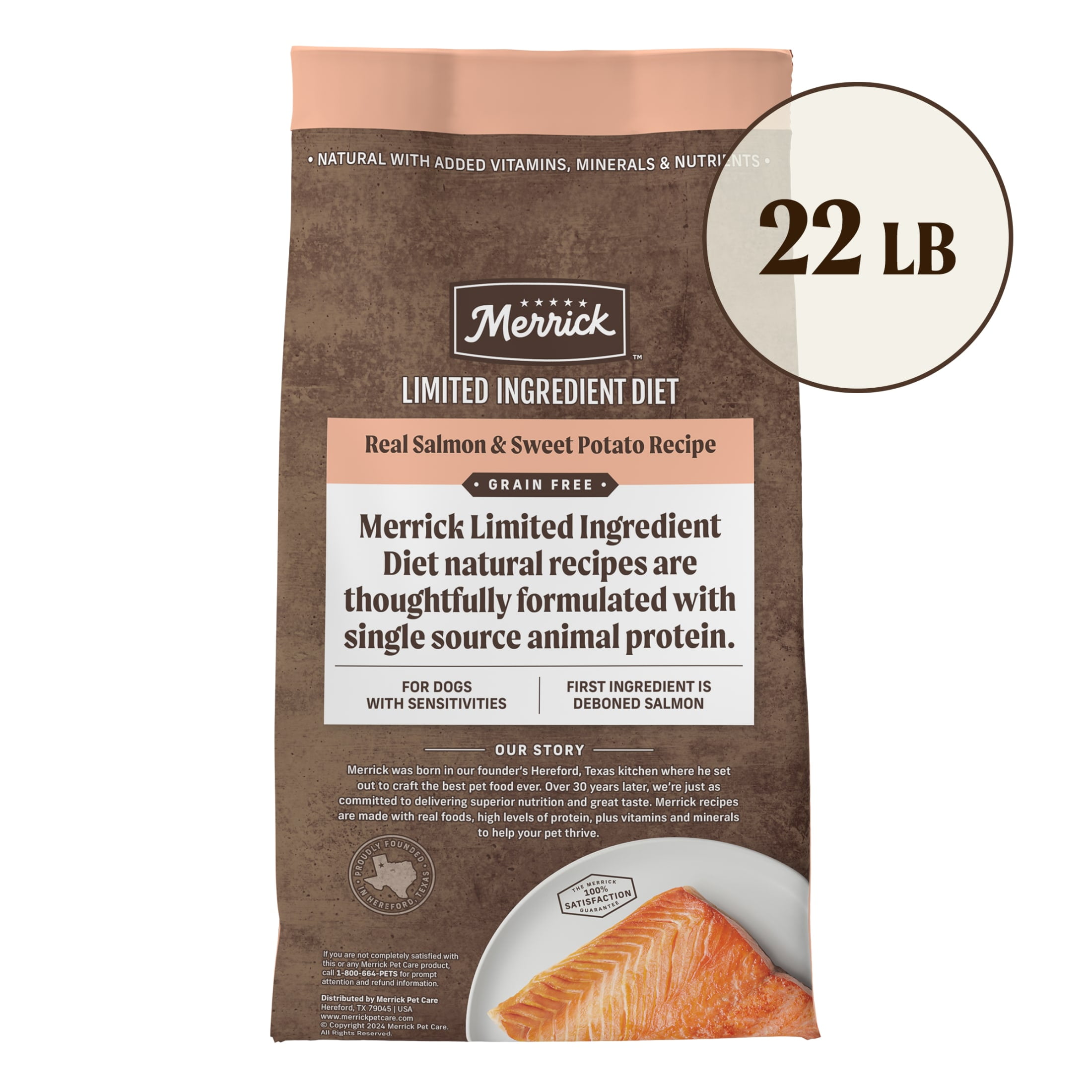 Merrick Limited Ingredient Real Salmon & Sweet Potato Gravy Dry Dog Food, 22 lb bag