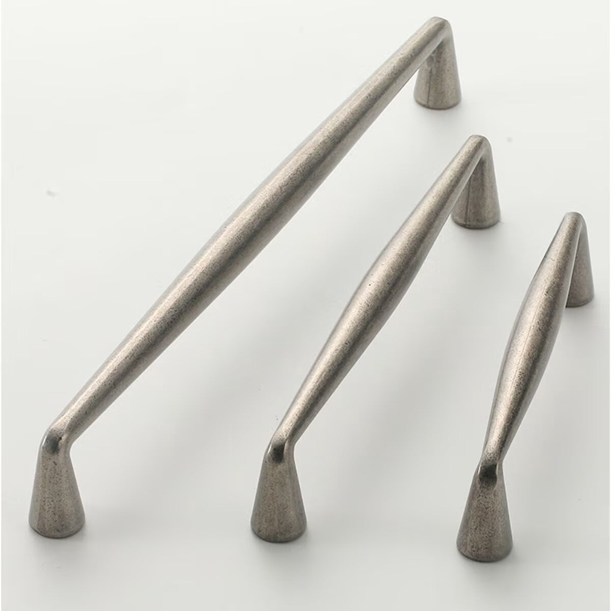 HDJNal 6 Pack Antique Silver Kitchen Drawer Pulls Retro Cabinet Hardware - 7.56''(192mm) c-c Vintage Silver Dresser Handles for Bar Cupboard Closet Wardrobe