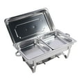 thumbnail image 1 of Stainless Steel Buffet Chafing Dish, Foldable Heat Preservation Easy to Use Multifunctional Buffet Warmer Tray for Gathering Outdoor WeddingSingle, 1 of 7