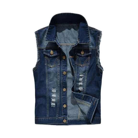 Men Blouses Waist Coat for Men Light Jacket Mens Casual Winter Coats Warm Jackets Mens Full Set Trench Coat Leather Long Tech Vest down Asian Mechanics Coats for Men's Summer Denim Blue XL