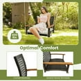 thumbnail image 2 of Kadyn Patio Swings for Porch,Comfortable Porch Swings,Single Rattan Porch Swing with Armrests Cushion and Hanging Ropes-White, 2 of 9