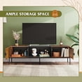 thumbnail image 6 of CZMDZH TV Stand for 65 Inch TV, Mid Century Modern Entainment Center with 2 Storage Cabinets & Open Shelf, TV Console Table Media with Metal Legs for Living Room, Bedroom, Rustic Brown, 6 of 17
