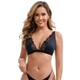 thumbnail image 5 of DARING DIVA Lace Bras Deep V Plunge Adjustable Straps Triangle Bralette S Black, 5 of 6