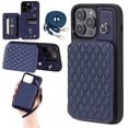 thumbnail image 1 of Case for iPhone 14 Pro 6.1", Detachable Crossbody Strap Wallet Case with Card Slots, Stand Ring Flip PU Leather Protective Cover Lanyard for Women for iPhone 14 Pro, Darkblue, 1 of 7
