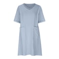 thumbnail image 4 of LOVZFMLL Robe d'Été Aguichant et Tendance à Imprimé Sans Manches à Col en V pour Femme Bleu Pâle TG, 4 of 4