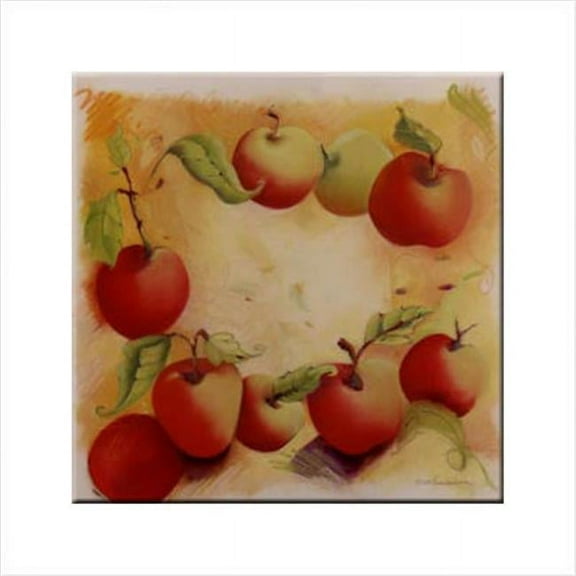 McGowan  Tuftop Apples Trivet - Tempered Glass Kitchen Counter Protector with Non-Skid Feet