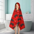 thumbnail image 6 of Black Controllers Games Symbols Red Pattern Hooded Bath Towel，50"x30" for Ages 3 To 12 Kids, Quick Dry Lightweight Soft Microfiber Hood Beach Towel Cover Up for Kids, 6 of 7