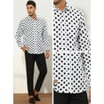 thumbnail image 5 of Unique Bargains Men's Polka Dots Dress Shirt Button Down Long Sleeve Casual Shirts 2XL White, 5 of 6